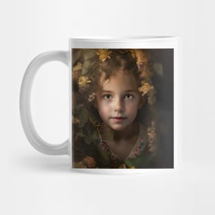 A Young Child Surrounded by A Garland of Flowers Mug